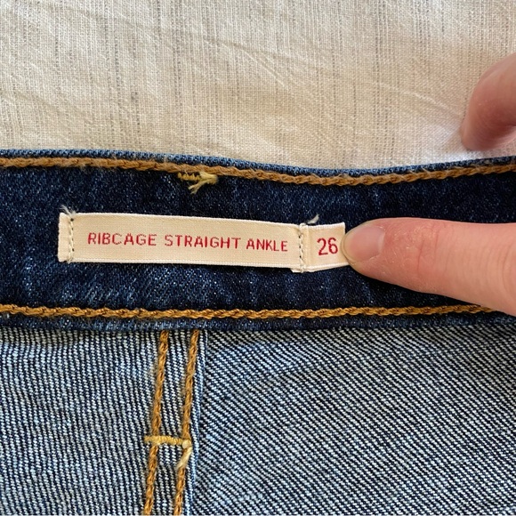 Levis Premium Straight Ribcage Ankle Denim Jeans Sz 26 - Picture 6 of 12